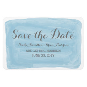 Blue Watercolor Save the Date Magnet