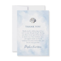 Blue Watercolor Seashell Beach Wedding