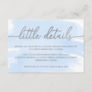 Blue Watercolor Silver Little Details Enclosure Card