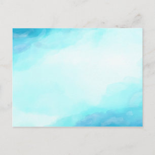 Blue Watercolor Sky Background Postcard