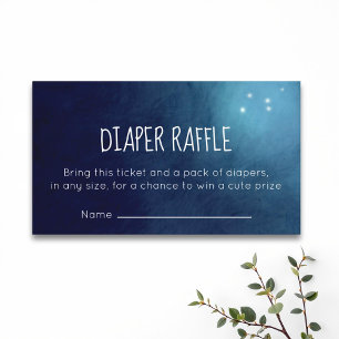Blue Watercolor Sky Diaper Raffle Enclosure Card