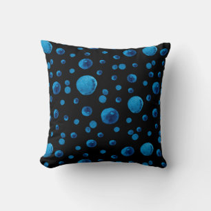 Blue Watercolor Spheres Signature Cushion