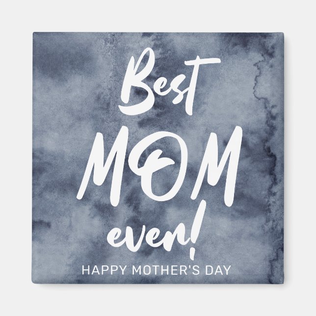 Blue Watercolor Splash Best Mom Mother's Day Magnet (Front)