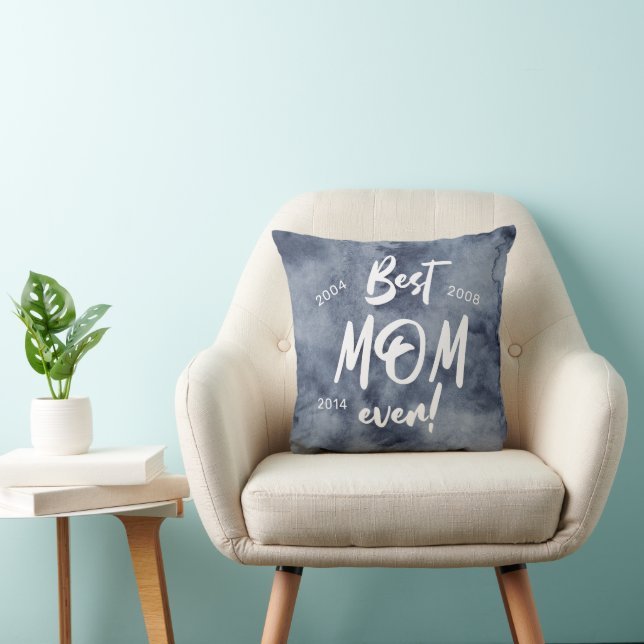 Blue Watercolor Splash Best Mum Mother's Day Cushion (Chair)