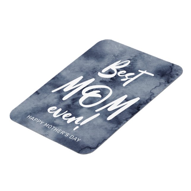 Blue Watercolor Splash Best Mum Mother's Day Magnet (Left Side)