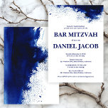 Blue Watercolor Splash Custom BAR BAT MITZVAH  Invitation<br><div class="desc">Customise this modern Bar or Bat MItzvah invitation. Click "personalise" to edit the text. You can further adjust the fonts, layout and colours. Everything is customisable. Available as cards, postcards and digital downloads. Please send a message if you have questions or would like something customised. Check our shop for more...</div>