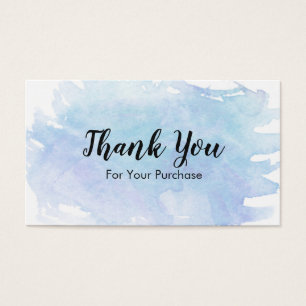 Blue Watercolor Splash Thank You