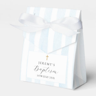 Blue Watercolor Stripes - Baptism Favour Box