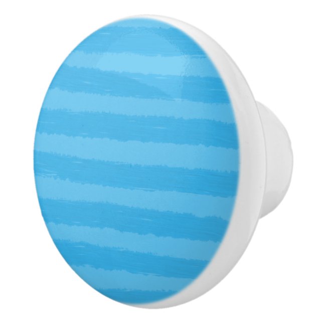 Blue Watercolor Stripes  Ceramic Knob (Right)