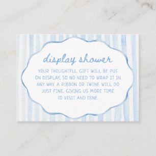 Blue Watercolor Stripes Display Shower Enclosure Card