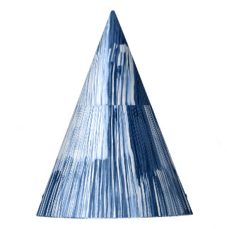 Blue Watercolor Stripes: Geometric Pattern Party Hat