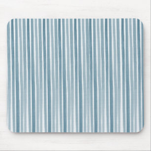Blue Watercolor Stripes Mouse Mat