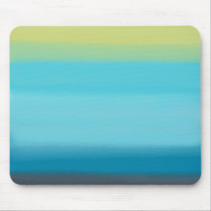 Blue Watercolor Stripes Mouse Mat