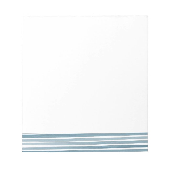 Blue Watercolor Stripes Notepad (Front)