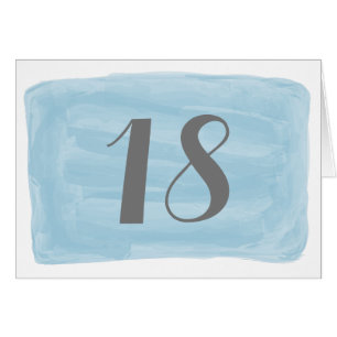 Blue Watercolor Table Number Card