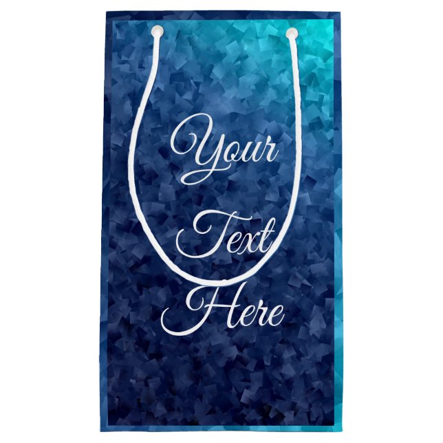 Blue Watercolor Text Gift Bag for All Occasion (Front)