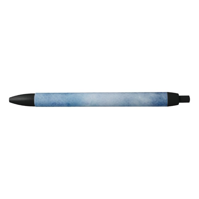 Blue Watercolor Texture Black Ink Pen (Front)