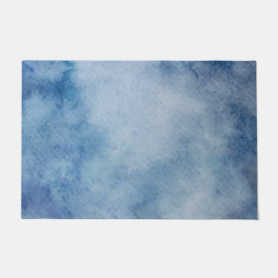 Blue Watercolor Texture Doormat