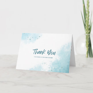 Blue Watercolor Thank You Baby Shower Card