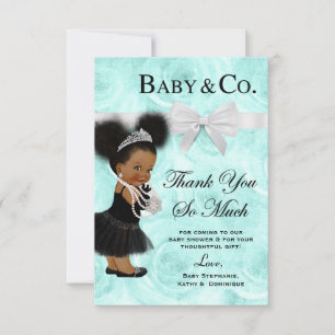 Blue Watercolor Thank You Baby Shower Card