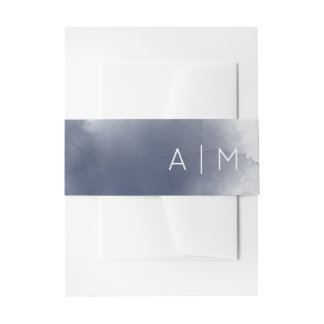 Blue Watercolor Theme Invitation Belly Band
