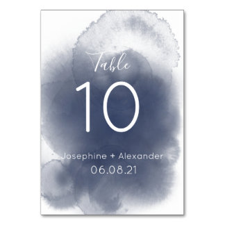 Blue Watercolor Theme Table Number