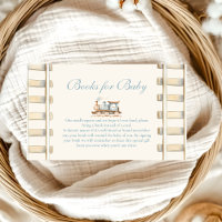 Blue Watercolor Train Baby Shower Books for Baby
