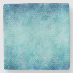 Blue Watercolor Turquoise Paper Background Stone Coaster