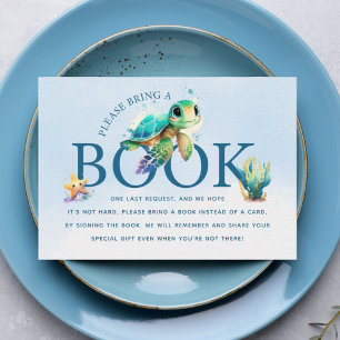 Blue Watercolor Under the Sea Baby Shower Enclosure Card