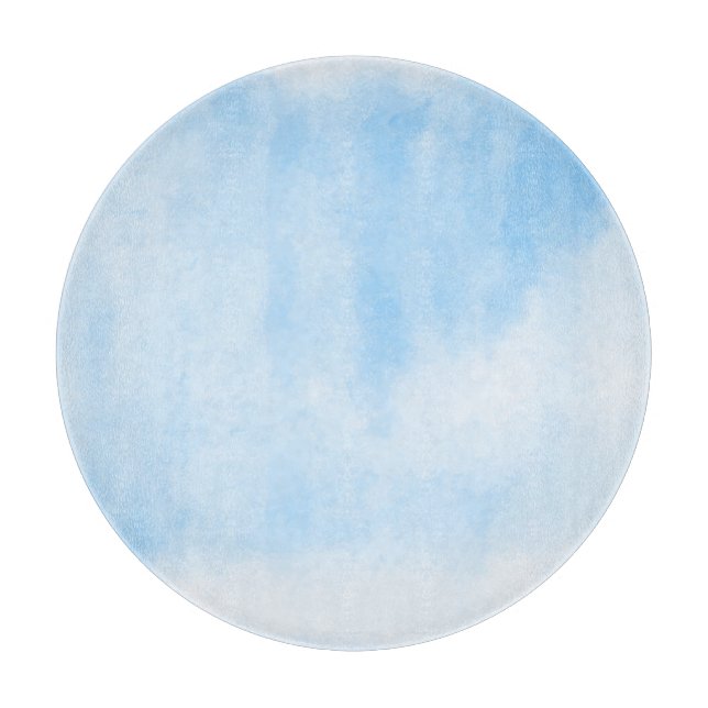 Blue Watercolor Wash Cutting Board (Front)