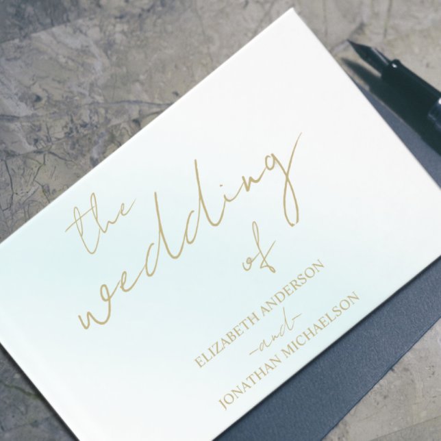 Blue Watercolor Wave Wedding Guest Book (Creator Uploaded)