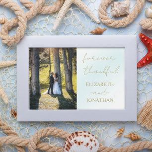 Blue Watercolor Wave Wedding Thank You Card