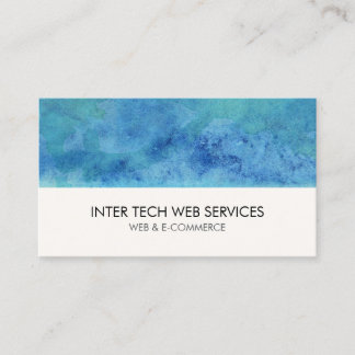 Blue Watercolor Web Design Business Card