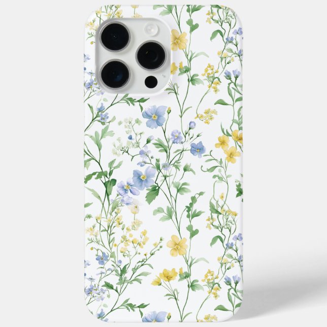 Blue Watercolor Wildflower Case-Mate iPhone Case (Back)