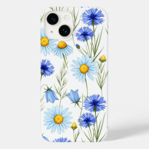 Blue Watercolor Wildflower Case-Mate iPhone 14 Case