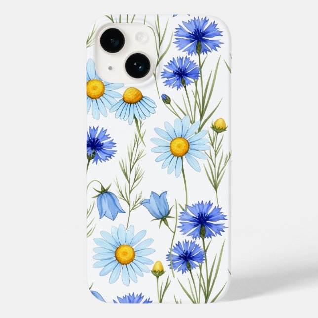 Blue Watercolor Wildflower Case-Mate iPhone Case (Back)