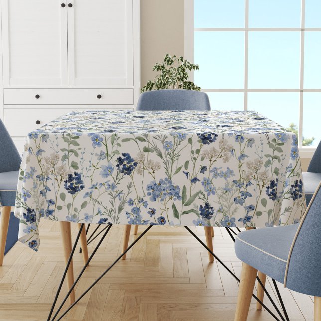 Blue Watercolor Wildflower Tablecloth (Creator Uploaded)