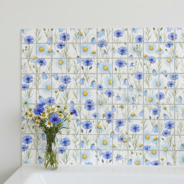 Blue Watercolor Wildflower Tile (Creator Uploaded)