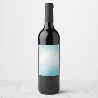 Blue watercolor wine label