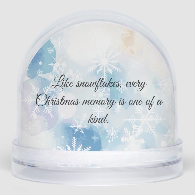 Blue Watercolor Winter Design Snowglobe (Front)