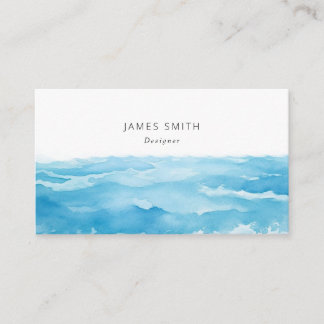 Blue watercolour abstract business card design