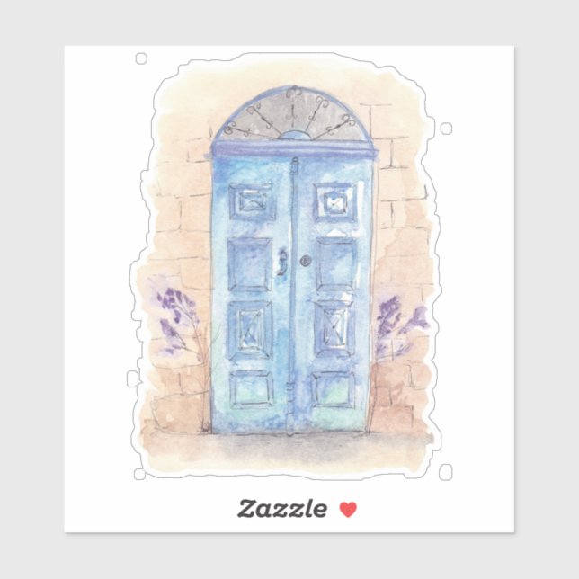 Blue watercolour art door (Sheet)