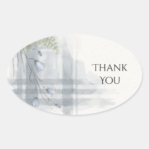 Blue Watercolour Bellflower Wedding Sticker