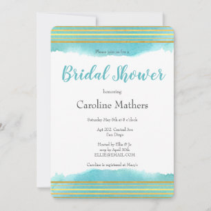 Blue Watercolour Bridal Shower Invitation