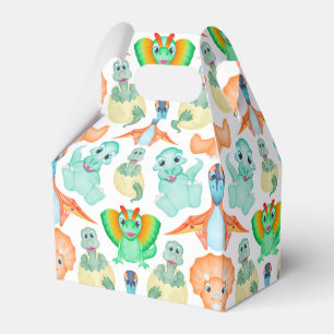 Blue Watercolour Dinosaur Birthday Baby Shower Favour Box