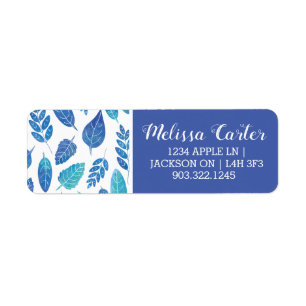 Blue Watercolour Leaves Pattern