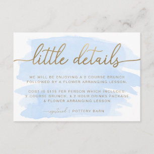 Blue Watercolour Little Details Insert Card