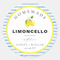 Blue Watercolour Stripe Limoncello Favour