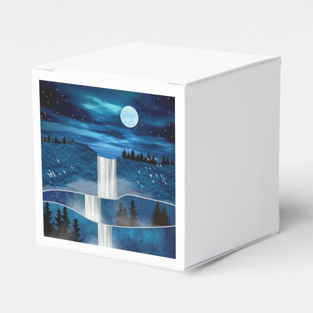Blue Waterfall Favour Box (Front Side)