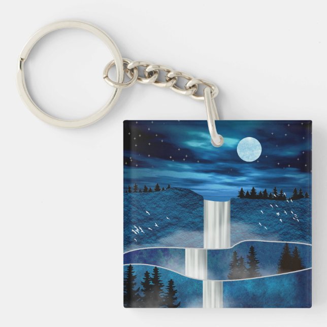 Blue Waterfall Key Ring (Front)